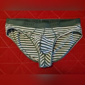 2xist Green and White Striped Underwear